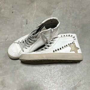 Riri Sneaker shu shop - Silver Distressed zips on side of shoe /Size 9 /Box 4-21